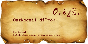 Oszkocsil Áron névjegykártya