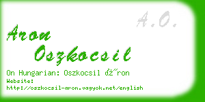 aron oszkocsil business card